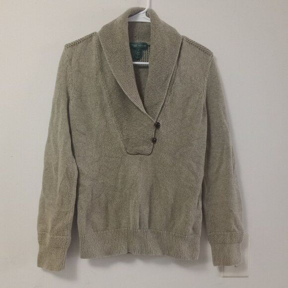 Lauren Ralph Lauren Sweater Shawl Collar Men's Size Small Tan - Picture 1 of 7